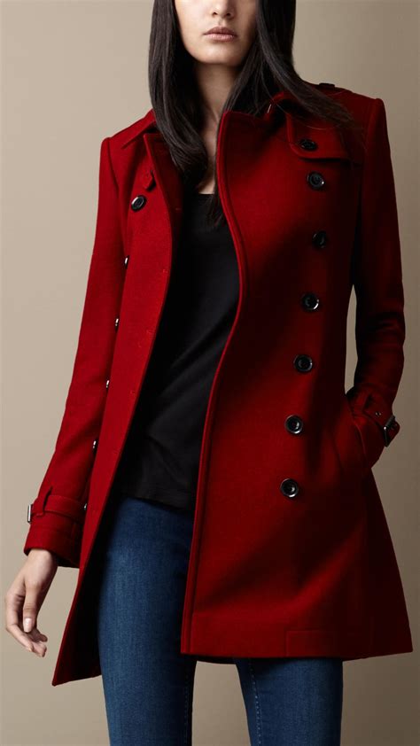 burberry red coat|burberry female coats.